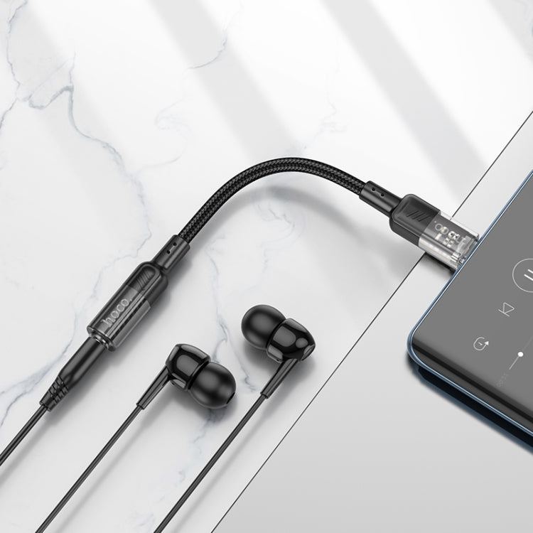 hoco LS37 Spirit Transparent Type-C to 3.5mm Digital Audio Adapter Cable, 6942007612609, 6942007612616