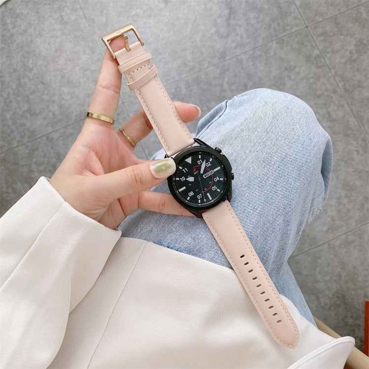 Genuine Leather Silver Buckle Replacement Strap Watchband, For Samsung Galaxy Watch3 45mm, For Samsung Galaxy Watch3 41mm