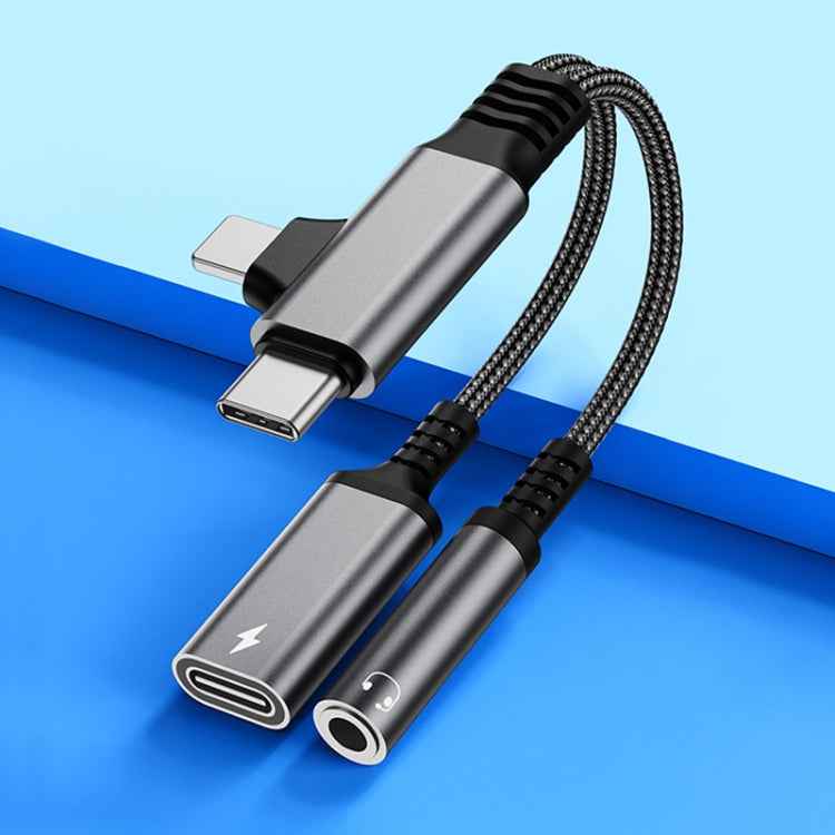 4 in 1 USB-C / Type-C, 8 Pin to 3.5mm, USB-C / Type-C Audio Adapter Cable