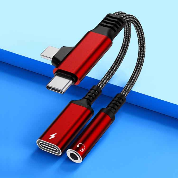 4 in 1 USB-C / Type-C, 8 Pin to 3.5mm, USB-C / Type-C Audio Adapter Cable