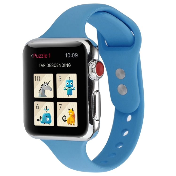 Thin Silicone Double Buckle Replacement Wrist Strap, For Apple Watch 5 & 4 44mm / 3 & 2 & 1 42mm