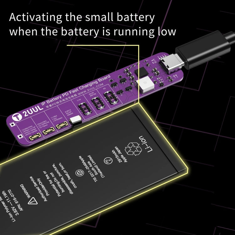2UUL BT01 PD Fast Charging No-Disassembly Battery Activation Board for iPhone 6 to 15 Pro Max, BT01