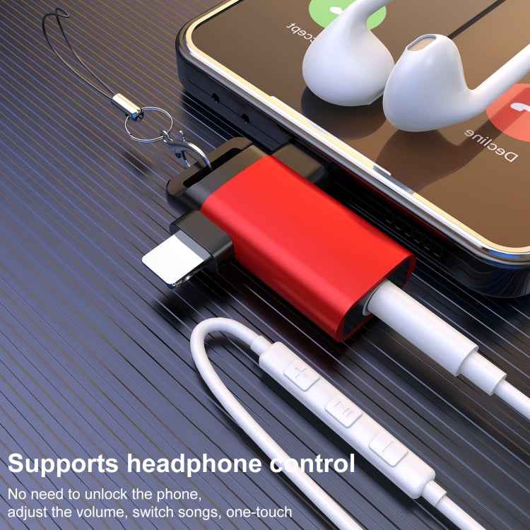 Classic Style Type-C and 8 Pin to 3.5mm Audio Adapter with Lanyard