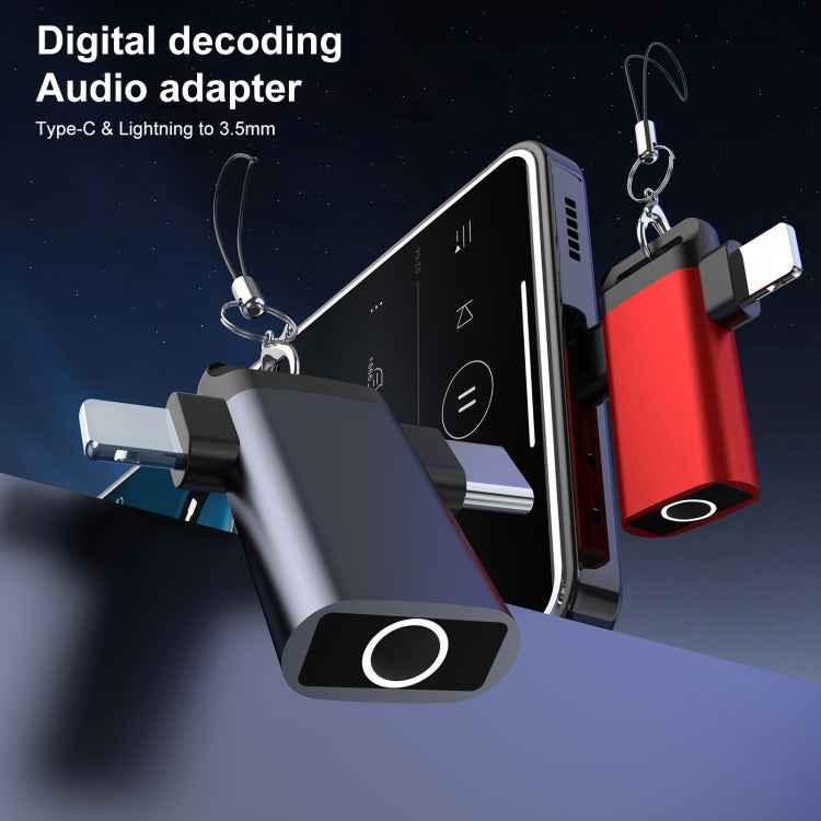 Classic Style Type-C and 8 Pin to 3.5mm Audio Adapter with Lanyard