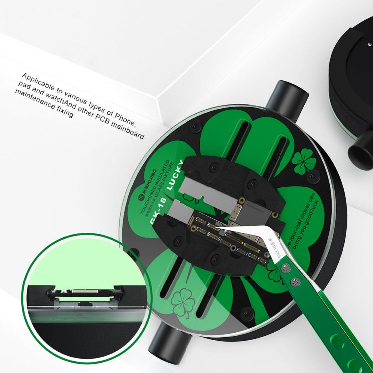 Mijing GK18 Orbicular Universal Toughened Insulated Glass Motherboard Repair Fixture, Mijing GK18