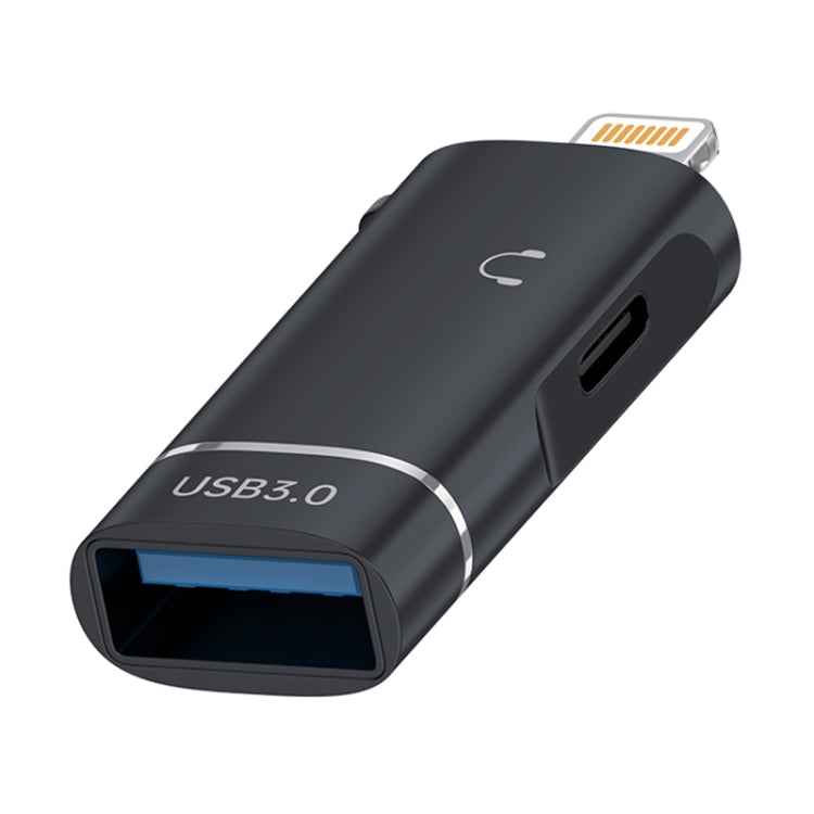 2 in 1 8 Pin to USB and Type-C Earphone Adapter