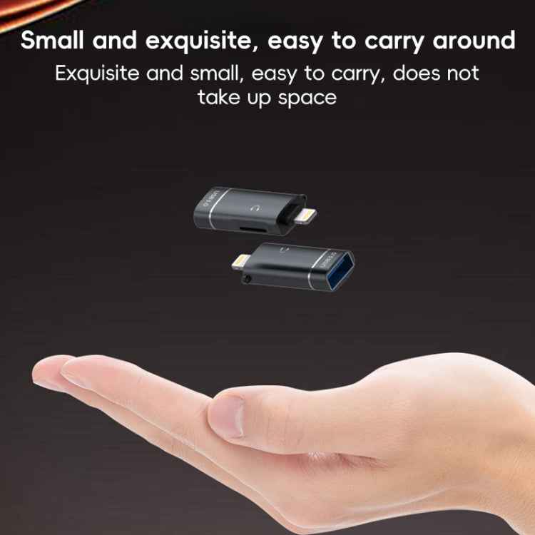 2 in 1 8 Pin to USB and Type-C Earphone Adapter