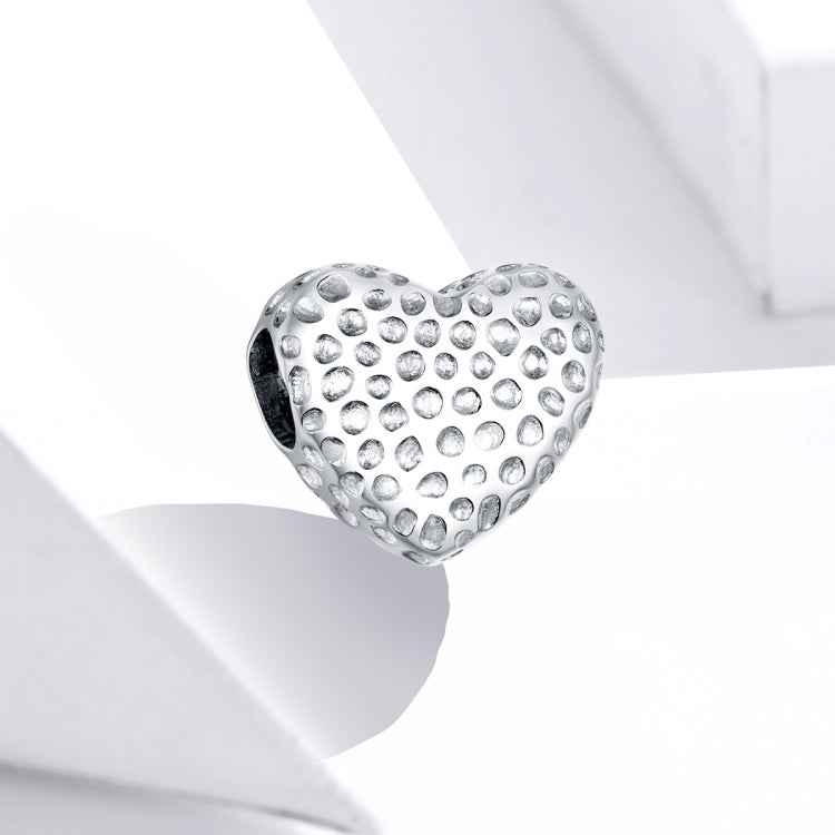 S925 Sterling Silver Shining Heart Beads DIY Bracelet Necklace Accessories