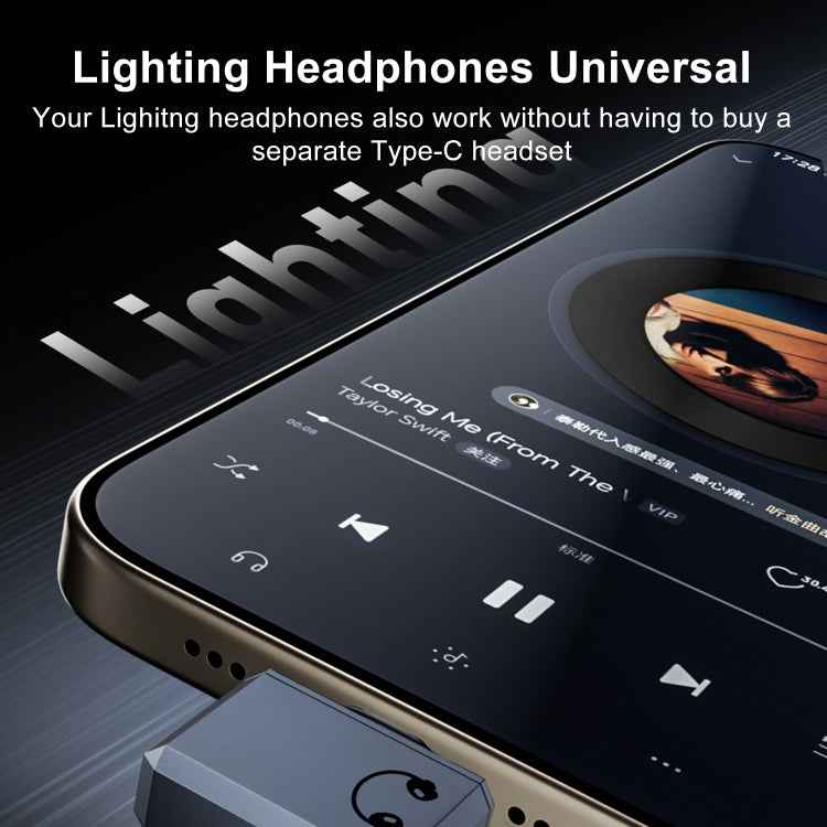 Type-C / USB-C to 8 Pin Earphone Side Bend Adapter