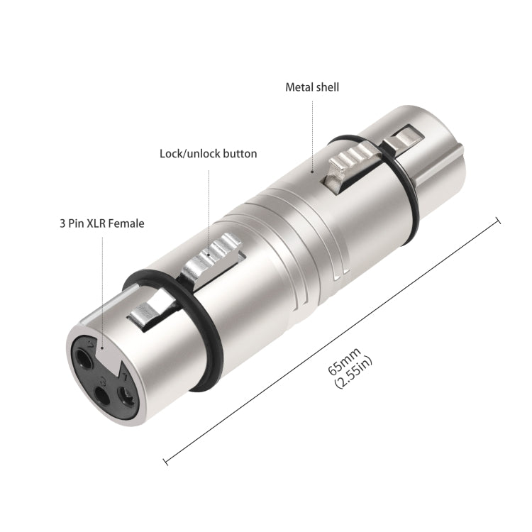 LZ1111 3Pin XLR Female to Female Adapter, LZ1111