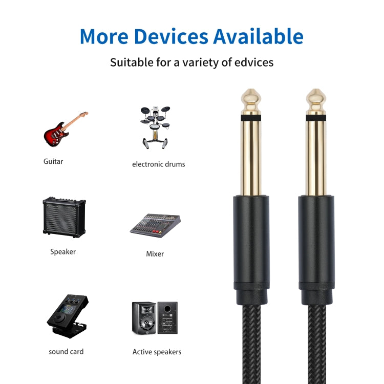 6.35mm 1/4 TRS Male to Male Electric Guitar Audio Cable, 3m, 5m