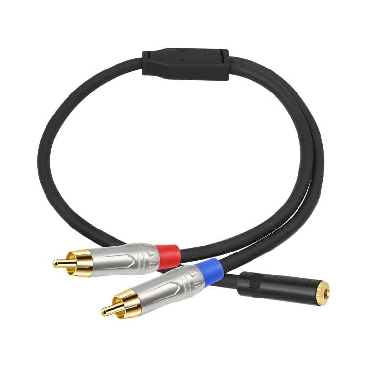 3.5mm 1/8 TRS Stereo Female to Dual RCA Male Y-type Audio Cable, 3.5mm F to 2 RCA