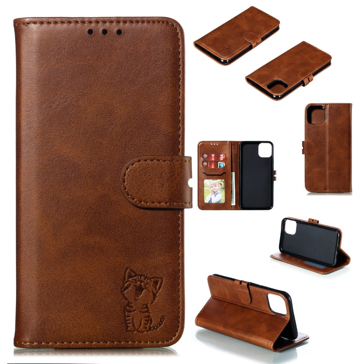 Embossed Happy Cat Pattern Horizontal Flip Leather Case with Holder & Card Slots & Wallet & Photo Frame, For Samsung Galaxy A21s, For Samsung Galaxy A71 5G, For Samsung Galaxy Note20, For Samsung Galaxy Note20 Ultra, For iPhone 12 mini                 ...