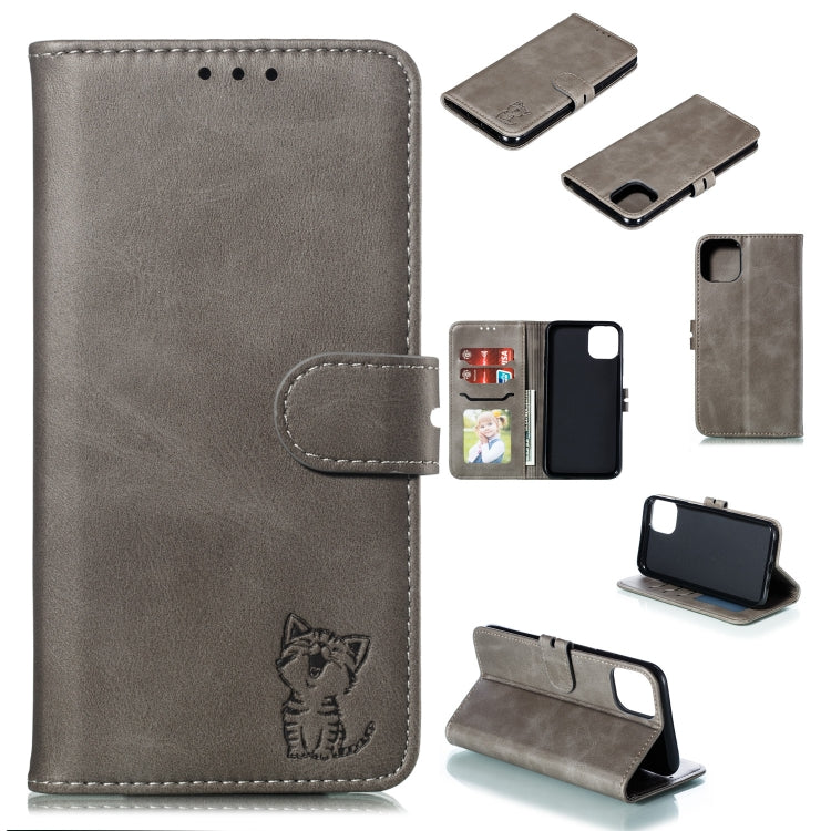 Embossed Happy Cat Pattern Horizontal Flip Leather Case with Holder & Card Slots & Wallet & Photo Frame, For Samsung Galaxy A21s, For Samsung Galaxy A71 5G, For Samsung Galaxy Note20, For Samsung Galaxy Note20 Ultra, For iPhone 12 mini                 ...