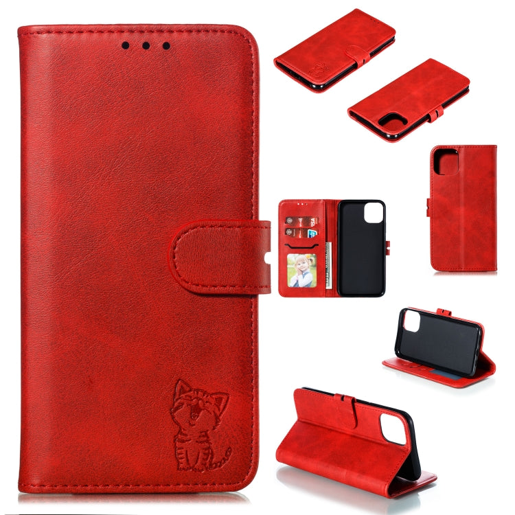 Embossed Happy Cat Pattern Horizontal Flip Leather Case with Holder & Card Slots & Wallet & Photo Frame, For Samsung Galaxy A21s, For Samsung Galaxy A71 5G, For Samsung Galaxy Note20, For Samsung Galaxy Note20 Ultra, For iPhone 12 mini                 ...