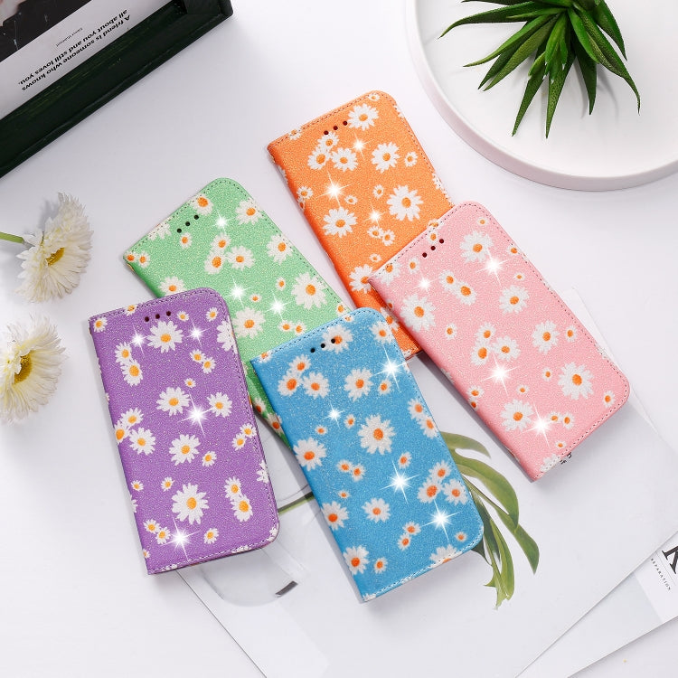 Glittering Daisy Magnetic Horizontal Flip Leather Case with Holder & Card Slots & Photo Frame, For Samsung Galaxy Note20, For Samsung Galaxy Note20 Ultra, For iPhone 12 Pro Max, For iPhone 12 / 12 Pro, For iPhone 12 mini