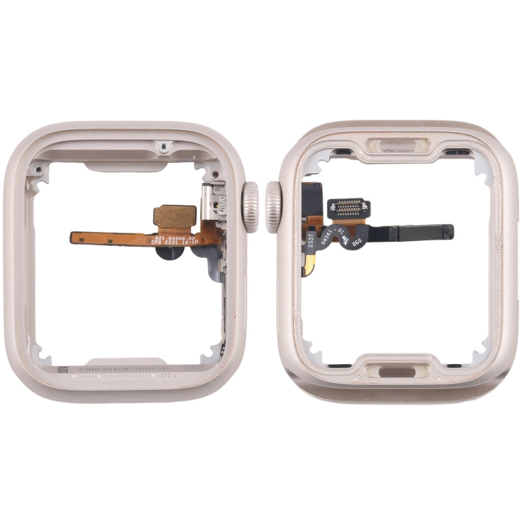 Aluminium Alloy Middle Frame Bezel Plate with Crown Spin Axis Flex Cable, For Apple Watch Series 7 / 8 / 9 45MM LTE, For Apple Watch Series 7 / 8 / 9 45MM GPS, For Apple Watch Series 7 / 8 / 9 41MM LTE, For Apple Watch Series 7 / 8 / 9 41MM GPS