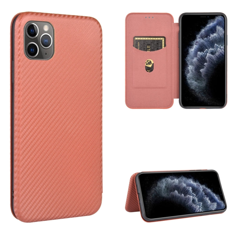 Carbon Fiber Texture Magnetic Horizontal Flip TPU + PC + PU Leather Case with Card Slot, For iPhone 11 Pro, For iPhone 6 / 6s, For iPhone 6 Plus / 6s Plus, For iPhone 11 Pro Max, For iPhone 11, For iPhone 12 mini, For iPhone 12 / 12 Pro                ...