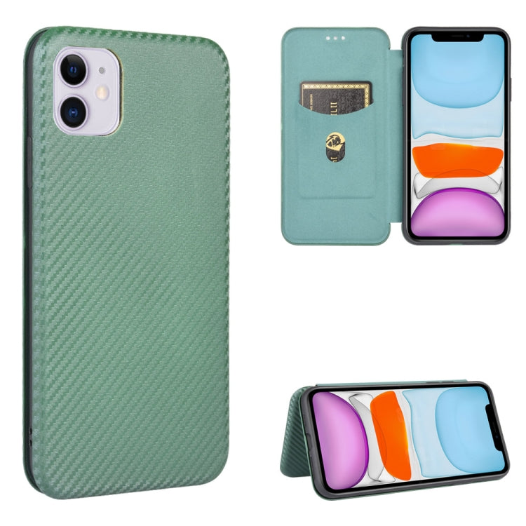 Carbon Fiber Texture Magnetic Horizontal Flip TPU + PC + PU Leather Case with Card Slot, For iPhone 11 Pro, For iPhone 6 / 6s, For iPhone 6 Plus / 6s Plus, For iPhone 11 Pro Max, For iPhone 11, For iPhone 12 mini, For iPhone 12 / 12 Pro                ...