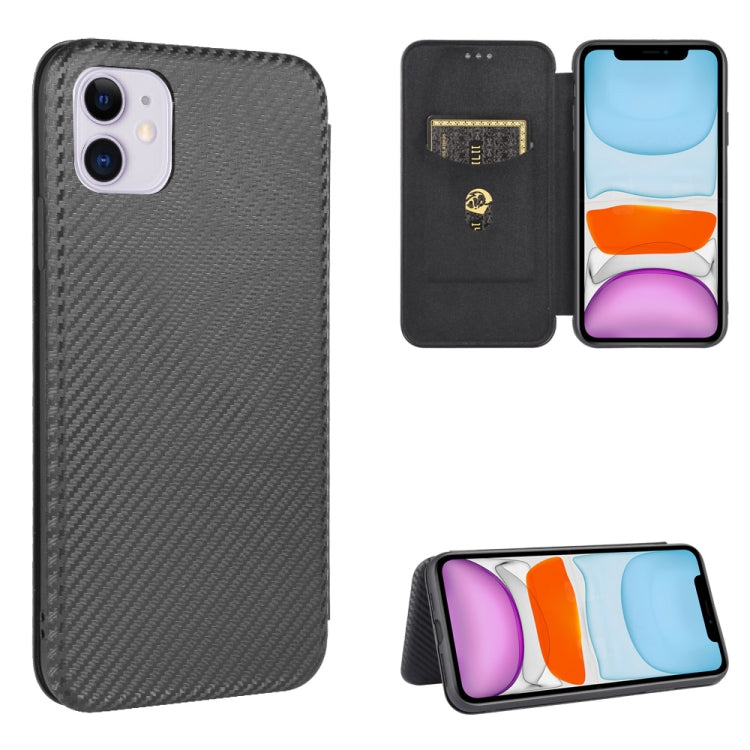 Carbon Fiber Texture Magnetic Horizontal Flip TPU + PC + PU Leather Case with Card Slot, For iPhone 11 Pro, For iPhone 6 / 6s, For iPhone 6 Plus / 6s Plus, For iPhone 11 Pro Max, For iPhone 11, For iPhone 12 mini, For iPhone 12 / 12 Pro                ...