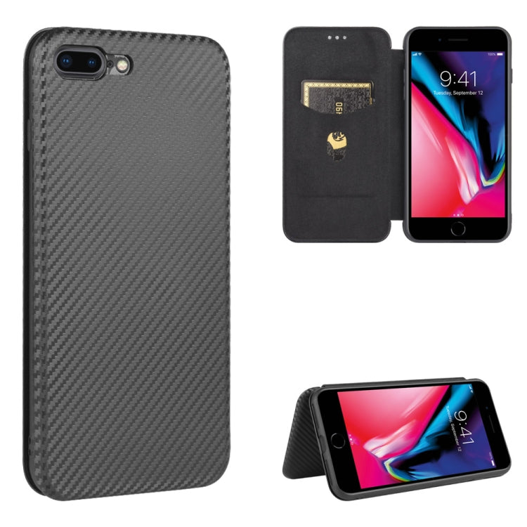 Carbon Fiber Texture Magnetic Horizontal Flip TPU + PC + PU Leather Case with Card Slot, For iPhone 7 Plus / 8 Plus, For iPhone XR, For iPhone XS Max, For iPhone X / XS