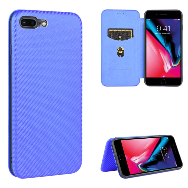 Carbon Fiber Texture Magnetic Horizontal Flip TPU + PC + PU Leather Case with Card Slot, For iPhone 7 Plus / 8 Plus, For iPhone XR, For iPhone XS Max, For iPhone X / XS