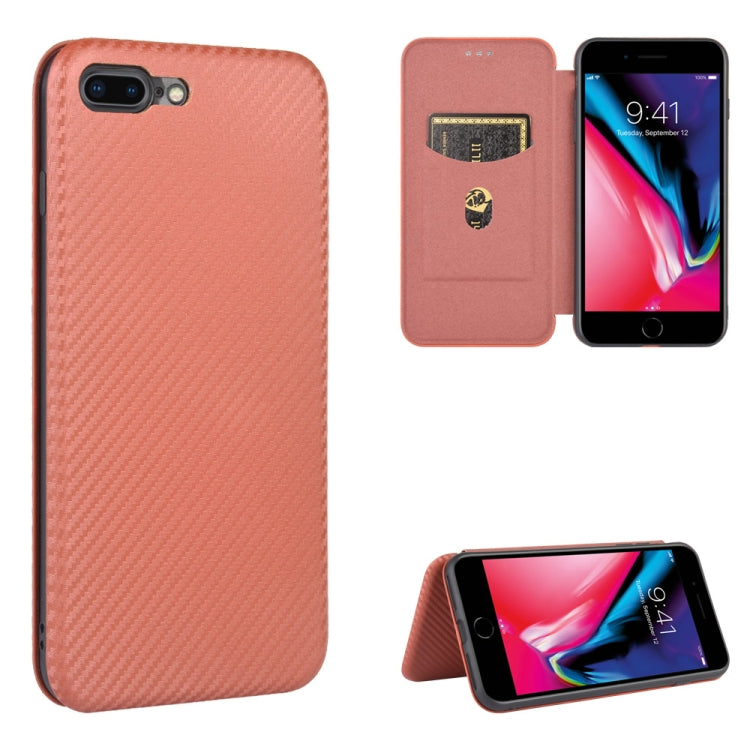 Carbon Fiber Texture Magnetic Horizontal Flip TPU + PC + PU Leather Case with Card Slot, For iPhone 7 Plus / 8 Plus, For iPhone XR, For iPhone XS Max, For iPhone X / XS