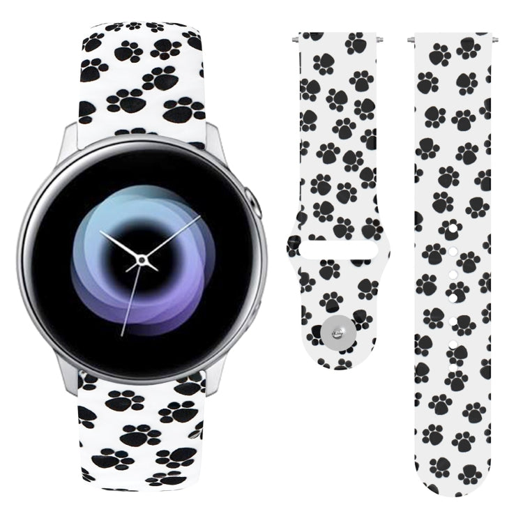 20mm Reverse Buckle Printed Silicone Strap, For Samsung Galaxy Active2