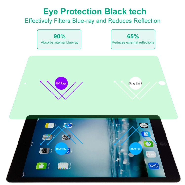 9H 2.5D Eye Protection Green Light Explosion-proof Tempered Glass Film, For iPad 9.7 2018, For iPad 10.2, For iPad Mini 3 & 2, For iPad Mini 2019 & 4, For iPad Pro 10.5 inch, For iPad Pro 11 (2020), For iPad Pro 12.9 (2020)