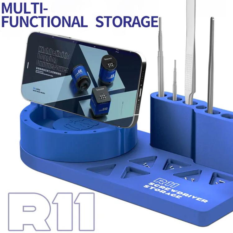 Mechanic R11 Tweezer / Screwdriver Aluminum Alloy Storage Rack with Phone Holder Function, Mechanic R11