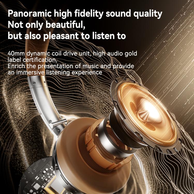 A53 Over-Ear Retro Metal ANC Active Noise Reduction Bluetooth Headset