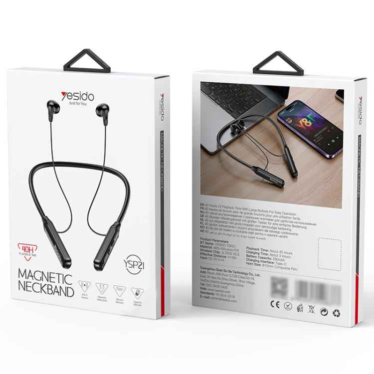 Yesido YSP21 Magnetic Neckband Wireless Bluetooth Earphone
