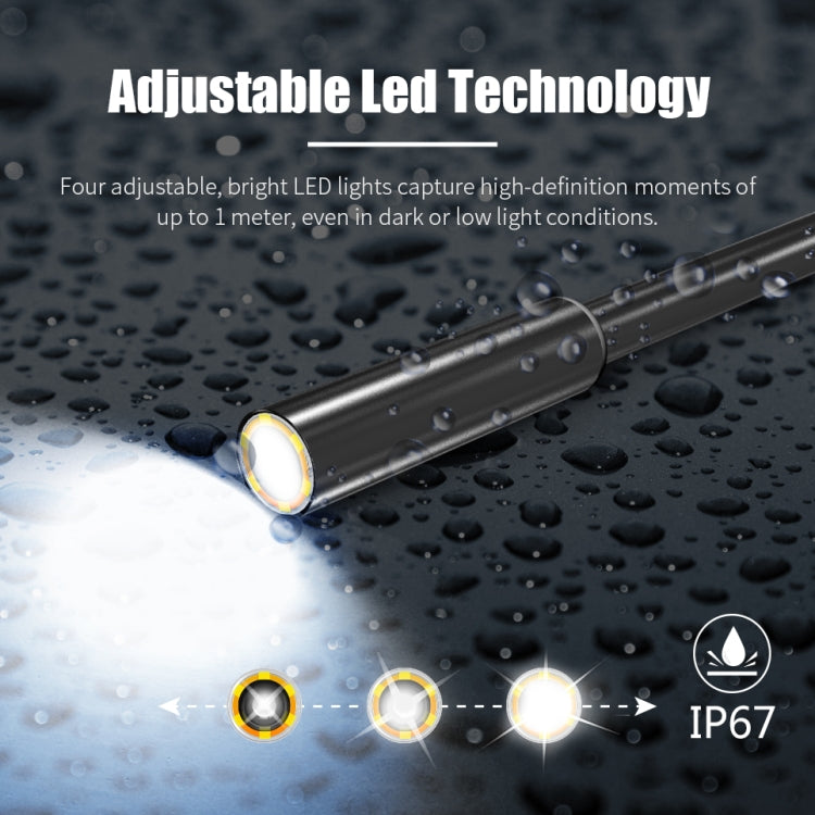 8mm 1080P IP68 Waterproof 4.3 inch Screen Dual Camera Digital Endoscope, 5m, 2m