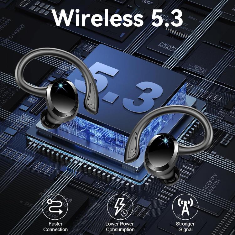 Q38 Ear-mounted LED Digital Display Wireless Bluetooth Earphone