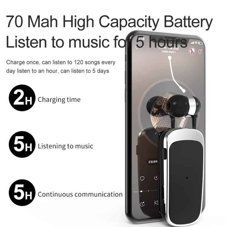 K52 Business Lavalier Retractable Cable Bluetooth Earphone