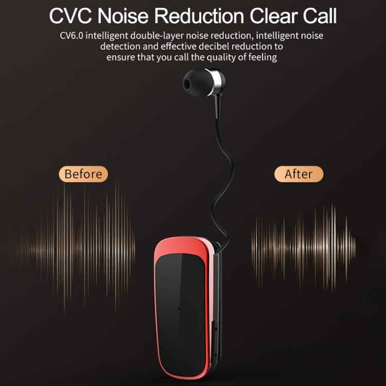 K52 Business Lavalier Retractable Cable Bluetooth Earphone
