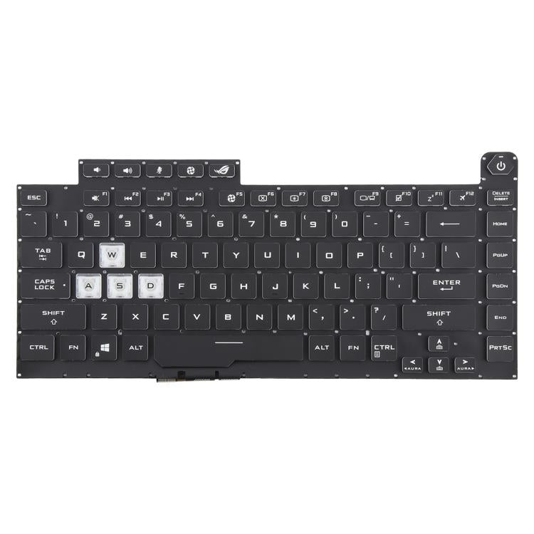 US Version Colorful 16 Pin Backlit Laptop Keyboard for Asus ROG Strix Scar G512 G512LV G512LW G512LI, G512 (Transparent keycaps)