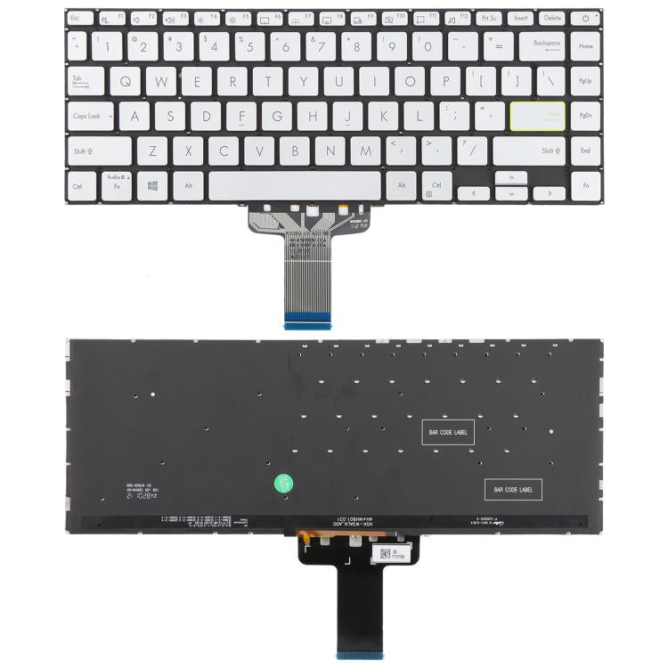 US Version Backlit Laptop Keyboard for Asus VivoBook S14 X421 X421DA X421UA X421EP X421EQ X421JQ X421FP X421FF X421FL, X421 (Silver)