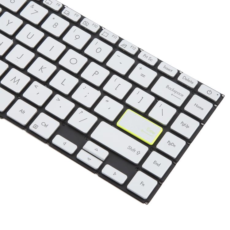 US Version Backlit Laptop Keyboard for Asus VivoBook S14 X421 X421DA X421UA X421EP X421EQ X421JQ X421FP X421FF X421FL, X421 (Silver)