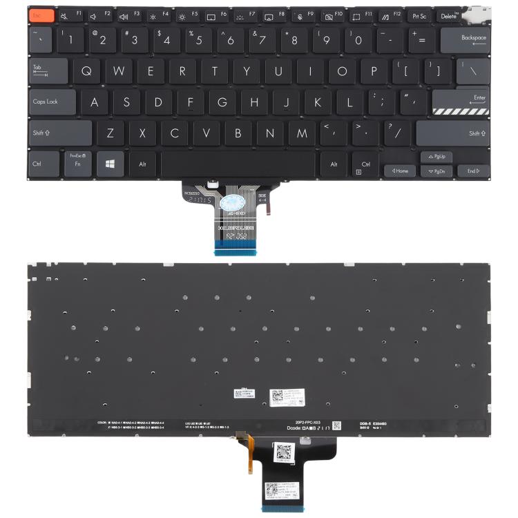 US Version Backlit Laptop Keyboard for Asus Vivobook Pro 14X M7400 M4700 M4700QC M4700PC M7600 M3400 M3401 M3401Q X7400 X3400 X3400P K3400P, M7400 (Black), M7400 (Gray)