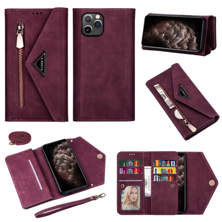 Skin Feel Zipper Horizontal Flip Leather Case with Holder & Card Slots & Photo Frame & Lanyard & Long Rope, For iPhone 6, For iPhone 6 Plus, For iPhone 7 / 8 / SE (2020), For iPhone 7 Plus / 8 Plus, For iPhone 11, For iPhone 11 Pro, For iPhone 11 Pro M...