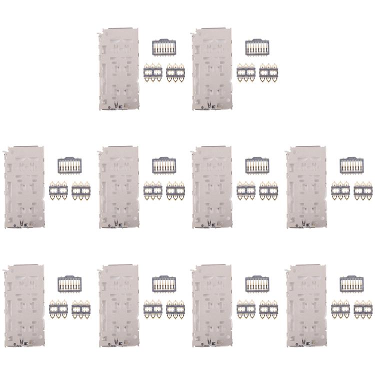 10pcs Original SIM + Micro SD Card Reader, For Galaxy A60 SM-A606, For Galaxy A10 SM-A105, For Galaxy A20 SM-A205, For Galaxy A30 SM-A305, For Galaxy Note9 SM-N960, For Galaxy S9+ SM-G965, For Galaxy S9 SM-G960, For Galaxy Note 8 SM-N950               ...