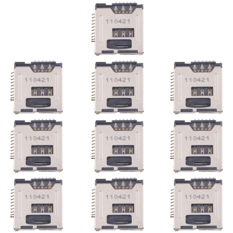10pcs Original SIM Card Reader, For Galaxy Tab 3 7.0 SM-T211, For Galaxy S24 Ultra SM-S928, For Galaxy S24+ SM-S928, For Galaxy S24 SM-S921, For Galaxy S23 Ultra 5G SM-S918, For Galaxy S23+ 5G SM-S916, For Galaxy S23 5G SM-S911�������������������������...