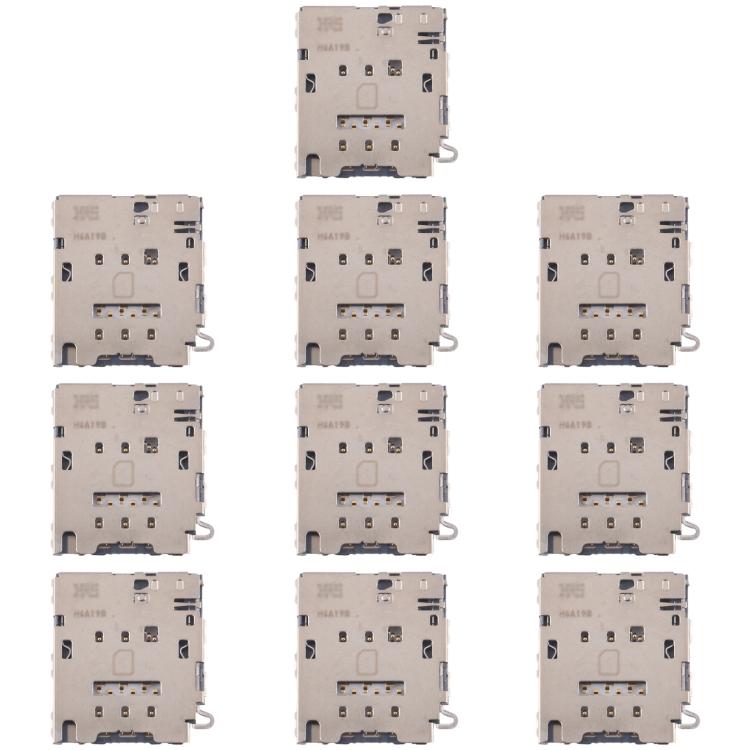 10pcs Original SIM Card Reader, For Galaxy Tab 3 7.0 SM-T211, For Galaxy S24 Ultra SM-S928, For Galaxy S24+ SM-S928, For Galaxy S24 SM-S921, For Galaxy S23 Ultra 5G SM-S918, For Galaxy S23+ 5G SM-S916, For Galaxy S23 5G SM-S911�������������������������...