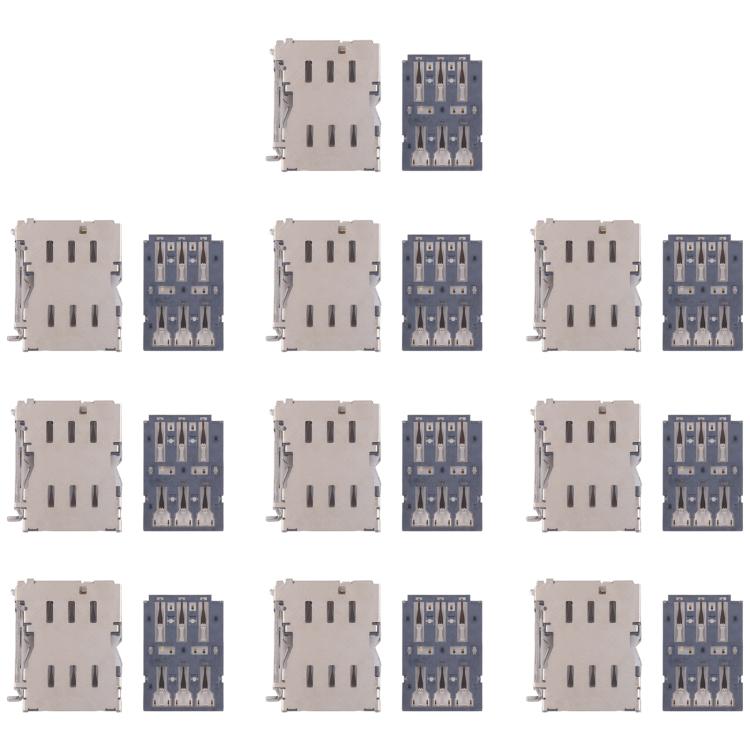 10pcs Original SIM Card Reader, For Galaxy Tab 3 7.0 SM-T211, For Galaxy S24 Ultra SM-S928, For Galaxy S24+ SM-S928, For Galaxy S24 SM-S921, For Galaxy S23 Ultra 5G SM-S918, For Galaxy S23+ 5G SM-S916, For Galaxy S23 5G SM-S911�������������������������...