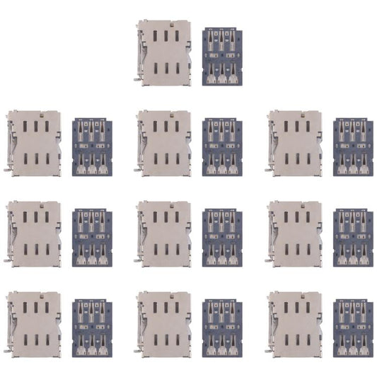 10pcs Original SIM Card Reader, For Galaxy Tab 3 7.0 SM-T211, For Galaxy S24 Ultra SM-S928, For Galaxy S24+ SM-S928, For Galaxy S24 SM-S921, For Galaxy S23 Ultra 5G SM-S918, For Galaxy S23+ 5G SM-S916, For Galaxy S23 5G SM-S911�������������������������...