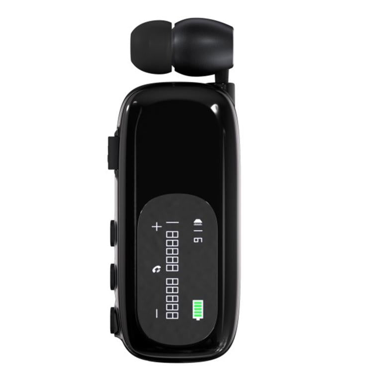 K75 Long Battery Life Business Collar Clip Type Single Ear Bluetooth Earphones