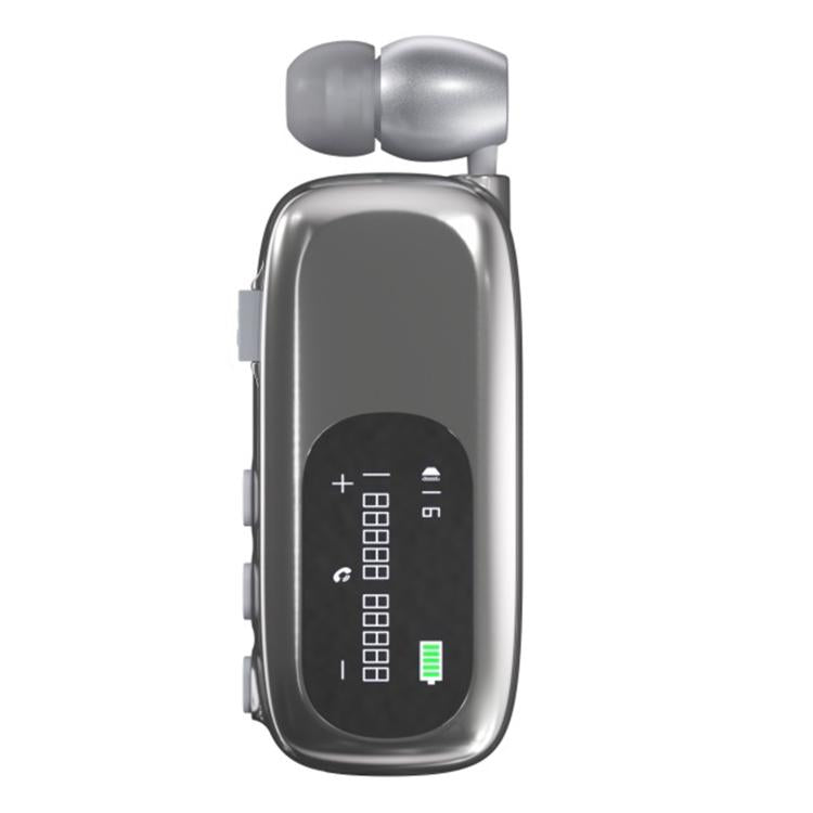 K75 Long Battery Life Business Collar Clip Type Single Ear Bluetooth Earphones