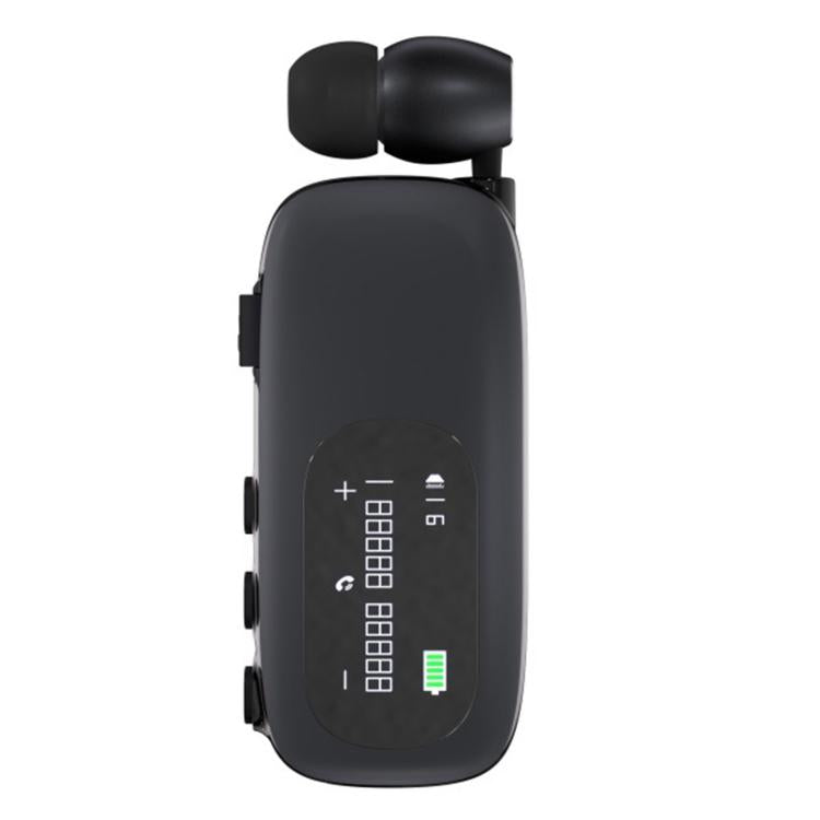 K75 Long Battery Life Business Collar Clip Type Single Ear Bluetooth Earphones