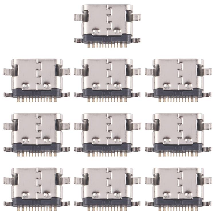 10pcs Original 12 Pin Charging Port Connector, Middle Pin Position, Four-pin Contacts, Upper Corner, Dual-row Pin, Dual-row Contact Pins, 4 Pin Not Spring-loaded, Four Pins Lower